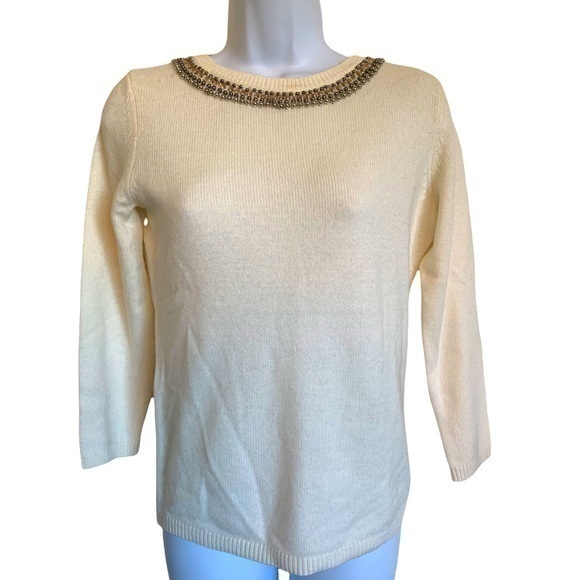 Talbots beaded crew neck sweater - Picture 1 of 7